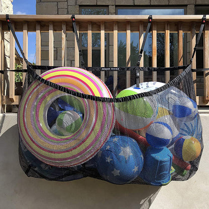 Heavy Duty Pool Storage Bag Large Capacity Pool Toy Organizer Mesh Storage Net
