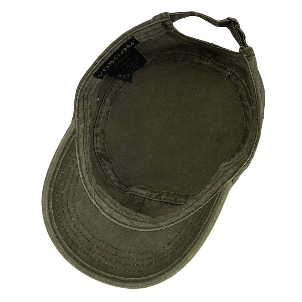 Military Cadet Cap Washed Cotton Army Cap Adjustable Vintage Flat Top Hat
