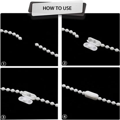 10PCS Roller Blind Pull Cord Chain Connectors Plastic Curtain Chain Joiners Replacement Clips