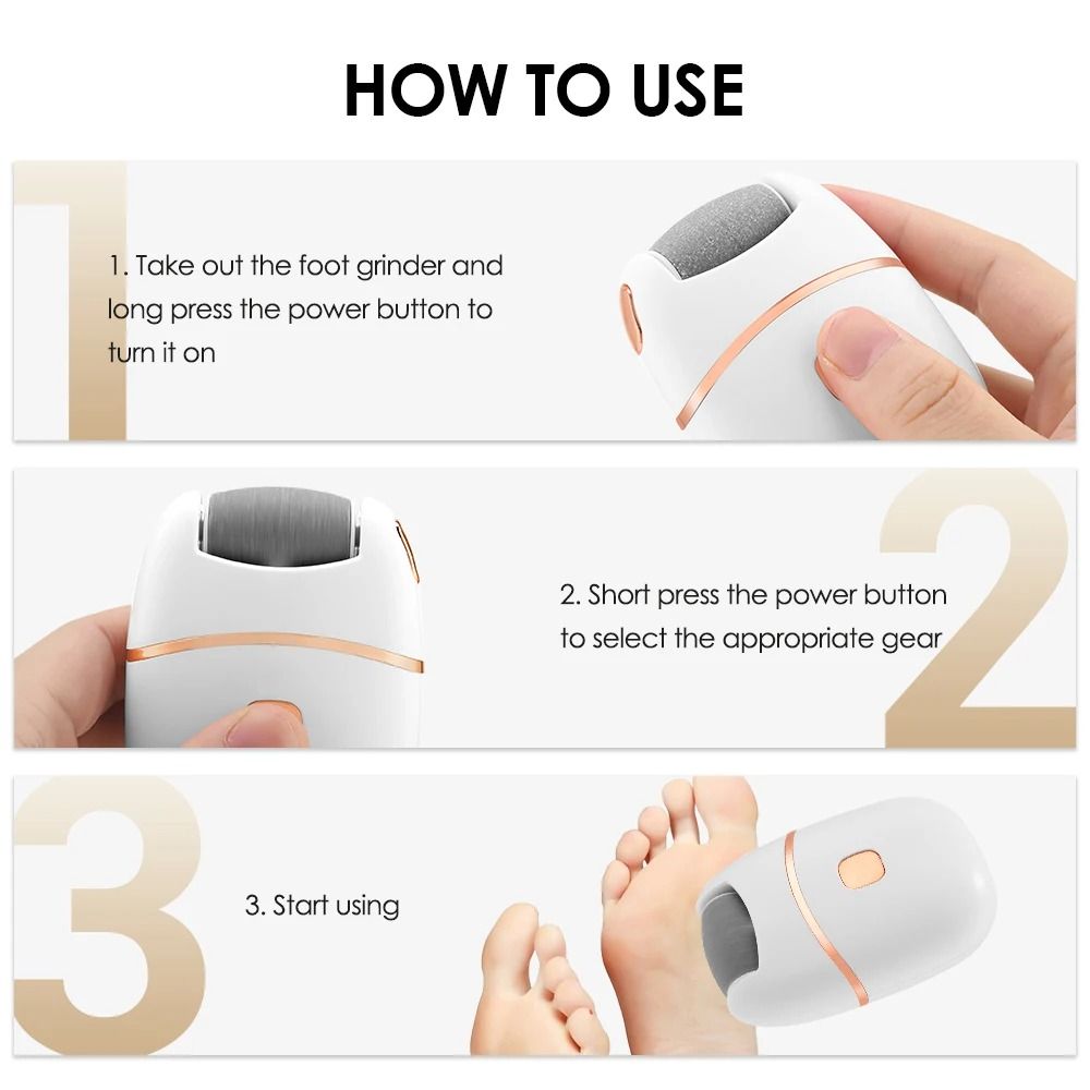 Portable Rechargeable Electric Foot Grinder & Ergonomic Callus File