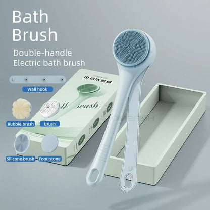 Dual-Handle Electric Bath Body Scrubber & Back Cleaning Tool