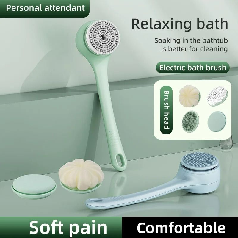 Dual-Handle Electric Bath Body Scrubber & Back Cleaning Tool