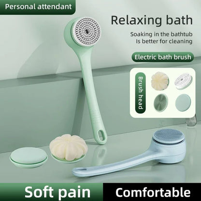 Dual-Handle Electric Bath Body Scrubber & Back Cleaning Tool