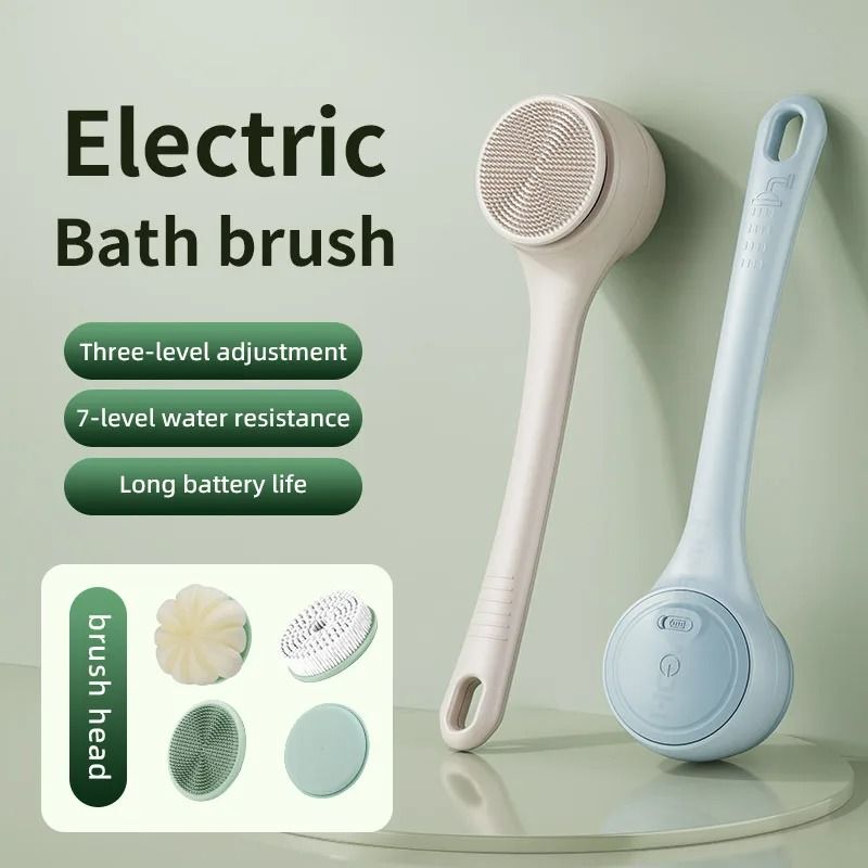 Dual-Handle Electric Bath Body Scrubber & Back Cleaning Tool
