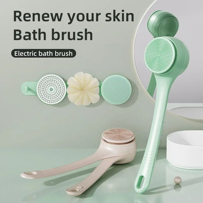 Dual-Handle Electric Bath Body Scrubber & Back Cleaning Tool