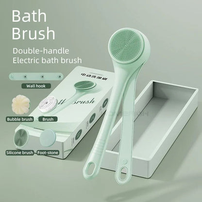 Dual-Handle Electric Bath Body Scrubber & Back Cleaning Tool