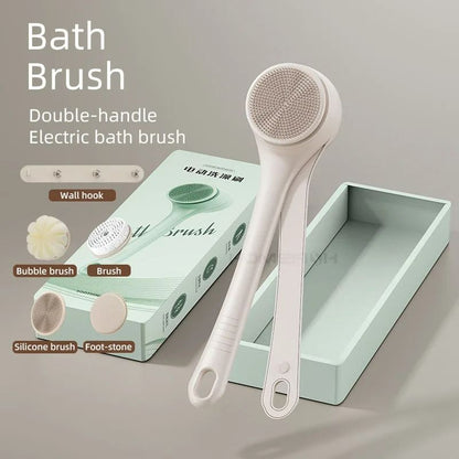 Dual-Handle Electric Bath Body Scrubber & Back Cleaning Tool