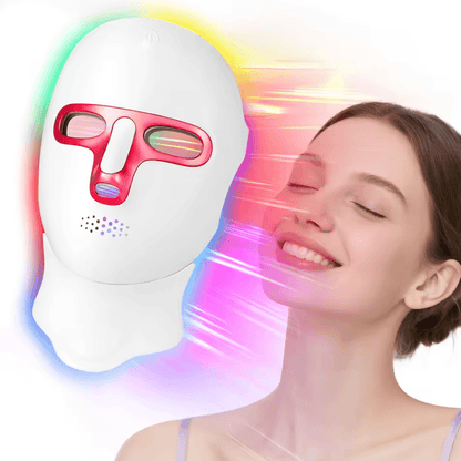 Wireless 7 Color LED Face and Neck Mask for At Home Light Therapy Skincare