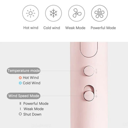 Portable 1600W Negative Ion Foldable Hair Dryer with Adapter