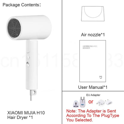 Portable 1600W Negative Ion Foldable Hair Dryer with Adapter