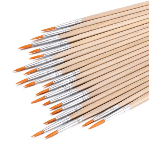 10-Piece Fine Detail Paint Brush Set – Wood Handle Brushes for Watercolor, Acrylic, Oil & Calligraphy