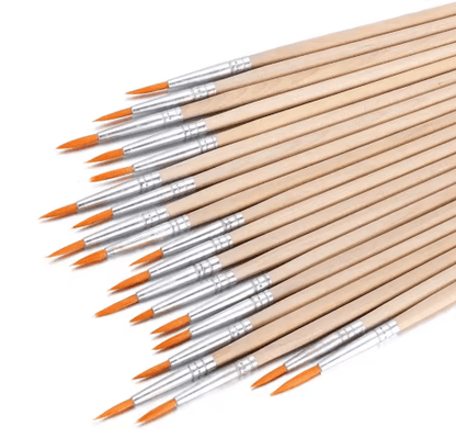 10-Piece Fine Detail Paint Brush Set – Wood Handle Brushes for Watercolor, Acrylic, Oil & Calligraphy