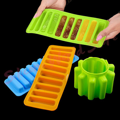 FlexFreeze Silicone Ice Cube Mold Long Ice Cube Tray for Chocolate, Cookies & DIY Treat