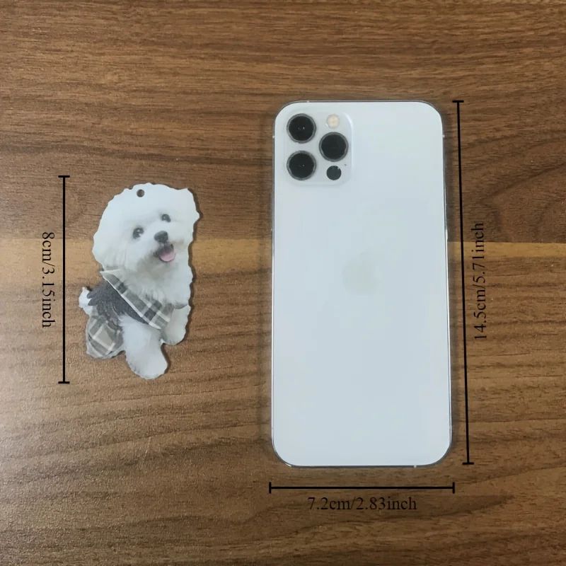 Cute Puppy Car Charm Acrylic Rearview Mirror Hanging Ornament for Car Interior Decor