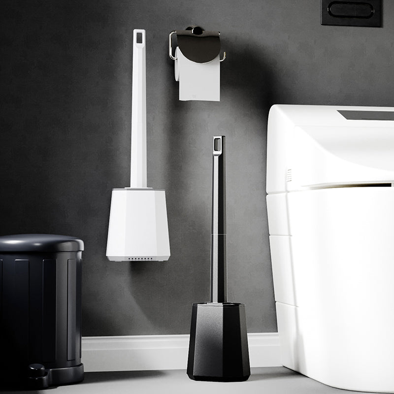 Diamond Wall Mounted Silicone Toilet Brush & Holder for Deep Bathroom Cleaning