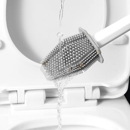Diamond Wall Mounted Silicone Toilet Brush & Holder for Deep Bathroom Cleaning