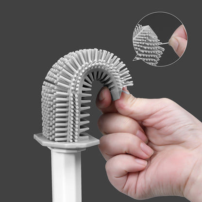 Diamond Wall Mounted Silicone Toilet Brush & Holder for Deep Bathroom Cleaning