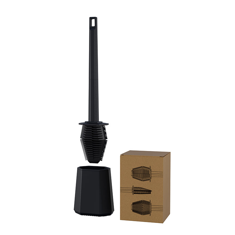 Diamond Wall Mounted Silicone Toilet Brush & Holder for Deep Bathroom Cleaning