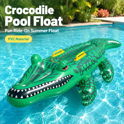 CrocRider Inflatable Pool Float Thick PVC Crocodile Pool Float for Kids & Adults