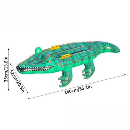 CrocRider Inflatable Pool Float Thick PVC Crocodile Pool Float for Kids & Adults