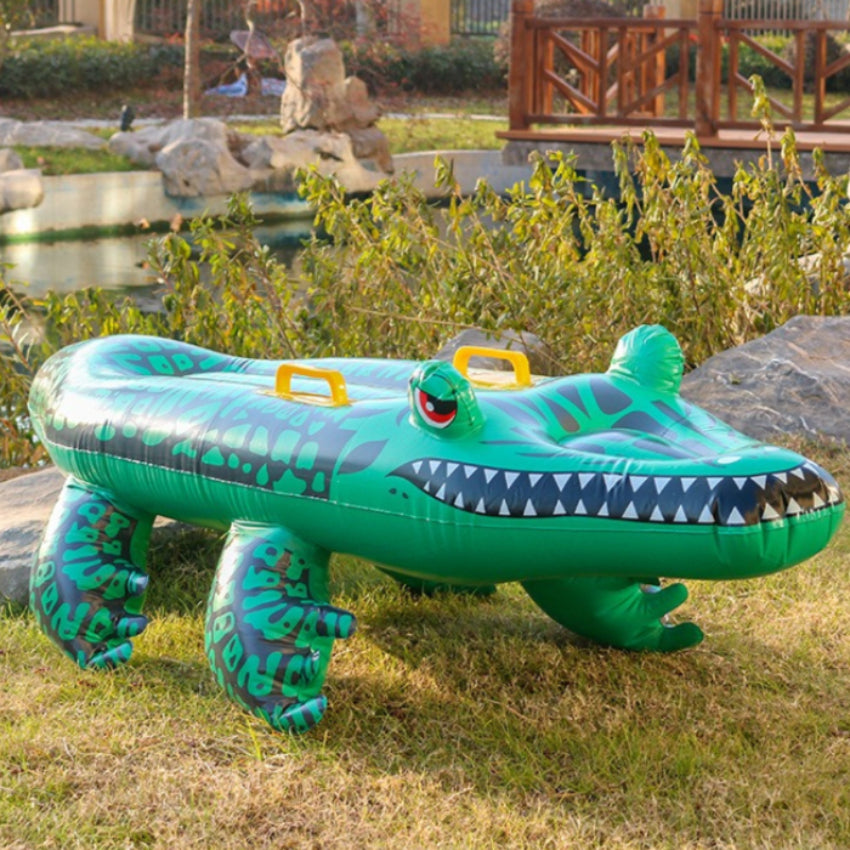 CrocRider Inflatable Pool Float Thick PVC Crocodile Pool Float for Kids & Adults