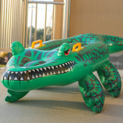 CrocRider Inflatable Pool Float Thick PVC Crocodile Pool Float for Kids & Adults