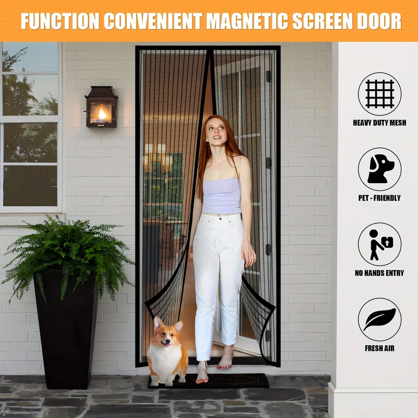 Magnetic Screen Door Heavy Duty Mesh Door Curtain