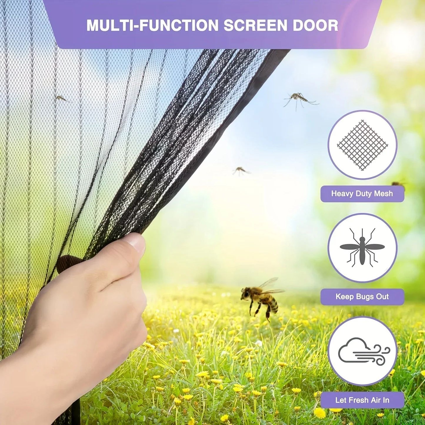 Magnetic Screen Door Heavy Duty Mesh Door Curtain