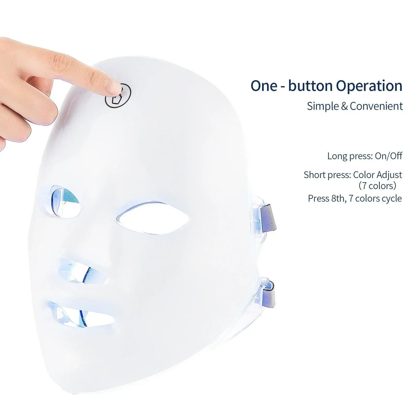 7-Color LED Facial & Neck Light Therapy Mask Set