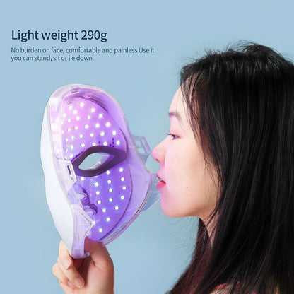 7-Color LED Facial & Neck Light Therapy Mask Set