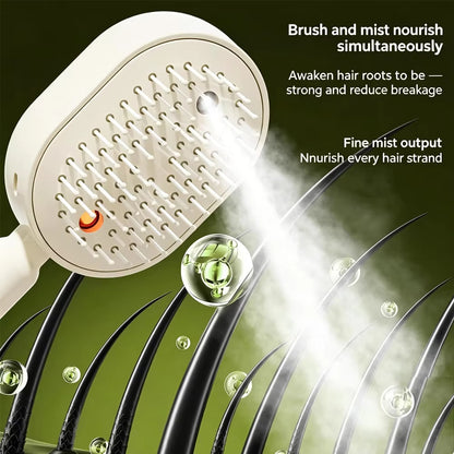 Electric Scalp Massager Steam Hair Brush with Self Cleaning & Rechargeable Spray Comb