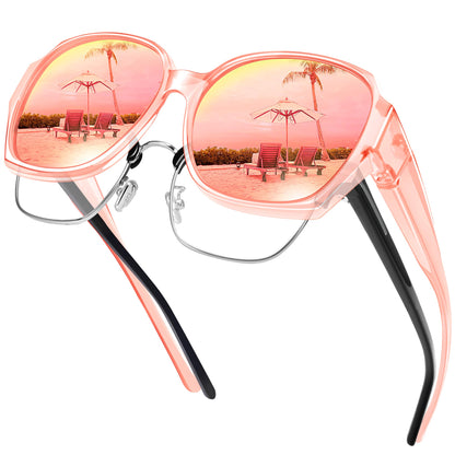 Oversized Fit Over Sunglasses for Glasses Polarized Square Shades for Women & Men