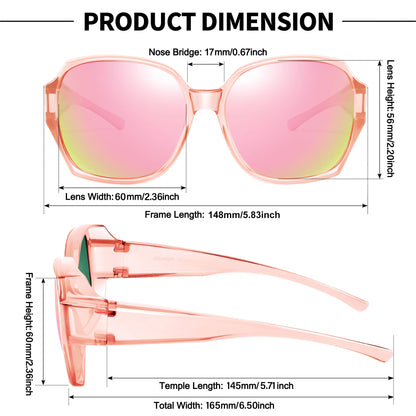 Oversized Fit Over Sunglasses for Glasses Polarized Square Shades for Women & Men