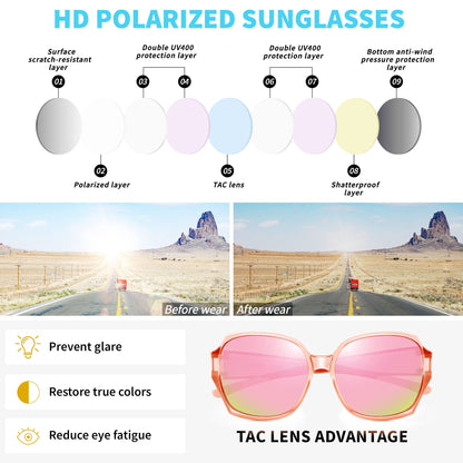 Oversized Fit Over Sunglasses for Glasses Polarized Square Shades for Women & Men