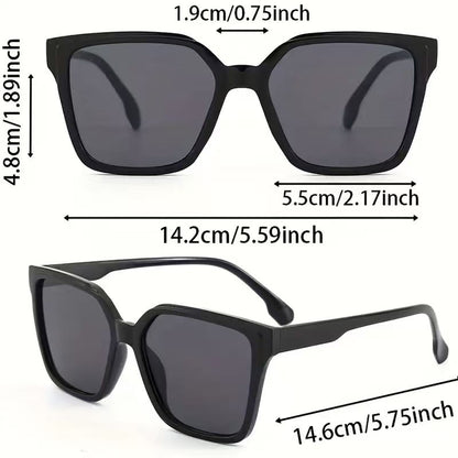 Oversized Rectangle Sunglasses Set for Women with UV Protection