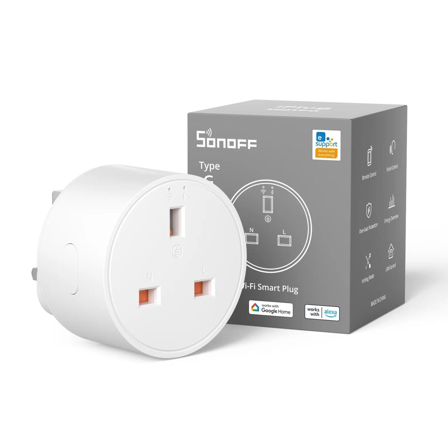 SONOFF S60TPG Smart WiFi Socket with Voice Control Energy Monitoring and Timer