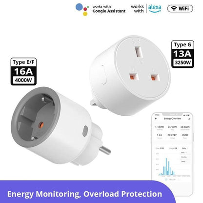 SONOFF S60TPG Smart WiFi Socket with Voice Control Energy Monitoring and Timer