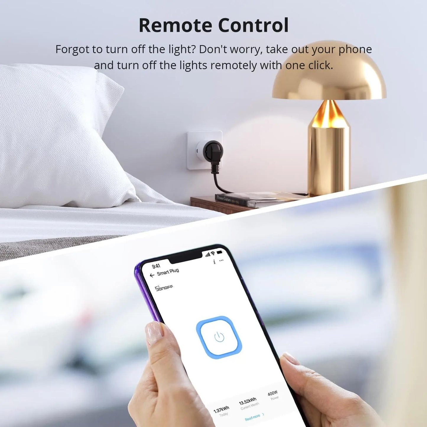 SONOFF S60TPG Smart WiFi Socket with Voice Control Energy Monitoring and Timer