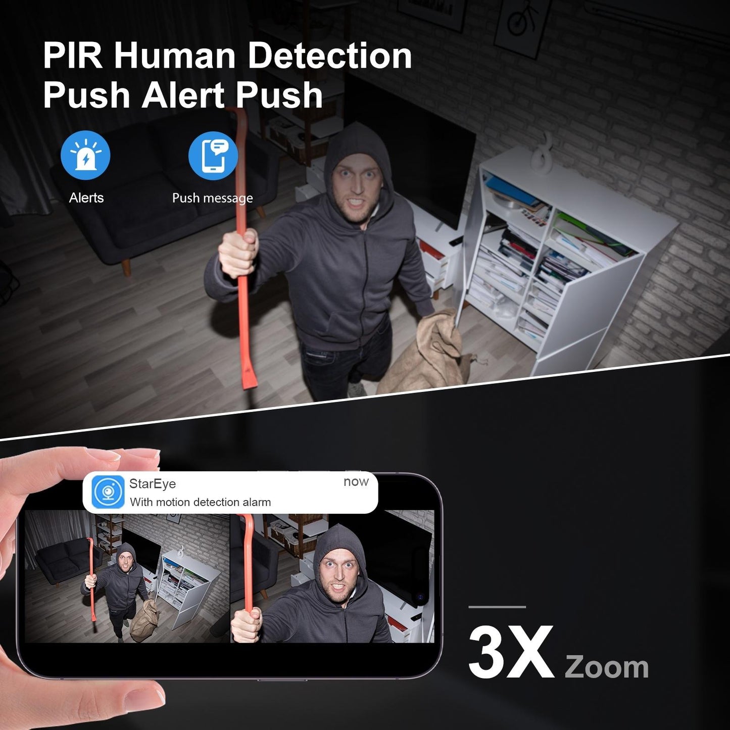 S20 Smart WiFi Security Camera with HD Two Way Audio Night Vision Motion Detection