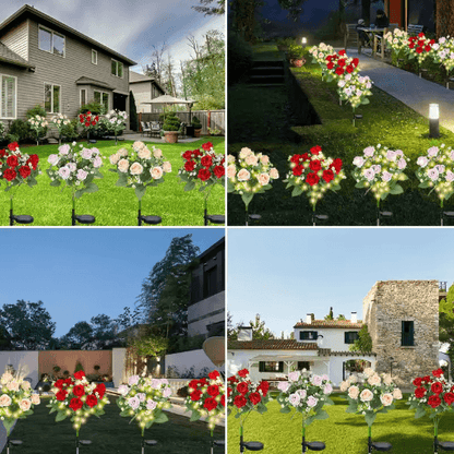 LED Solar Flower Lights Waterproof Outdoor Garden Lights for Yard, Lawn & Pathway Decor