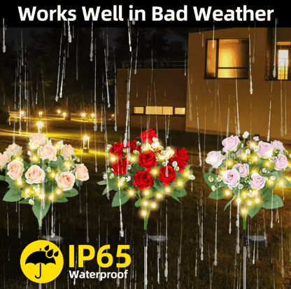 LED Solar Flower Lights Waterproof Outdoor Garden Lights for Yard, Lawn & Pathway Decor