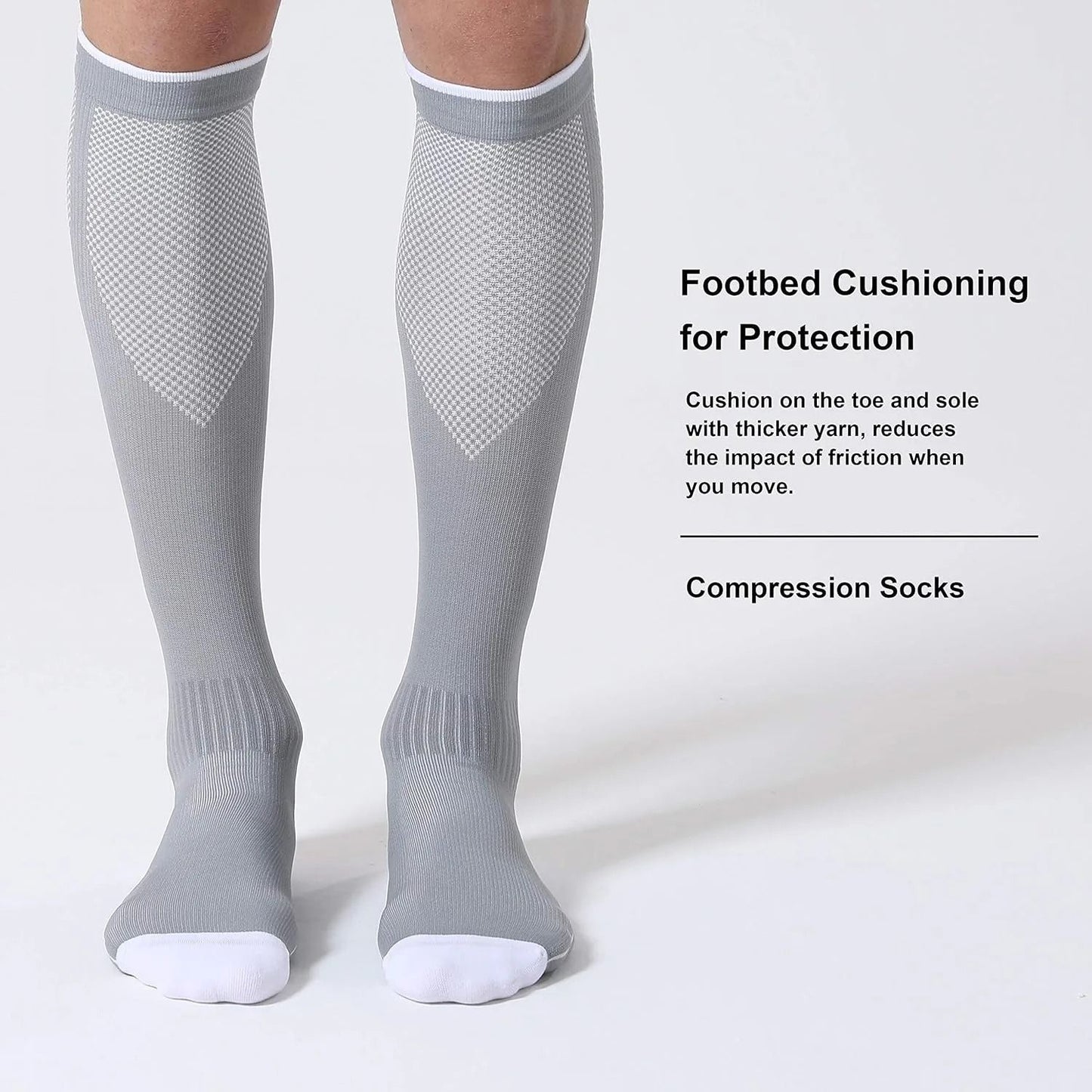 20 to 30 mmHg Compression Socks for Running and Leg Support