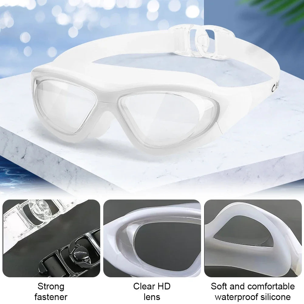 HD Anti Fog Swimming Goggles for Adults Soft Silicone Waterproof Swim Glasses