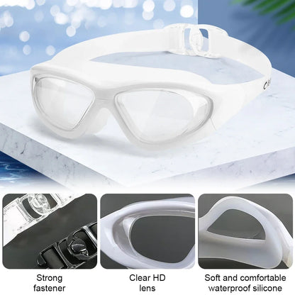 HD Anti Fog Swimming Goggles for Adults Soft Silicone Waterproof Swim Glasses
