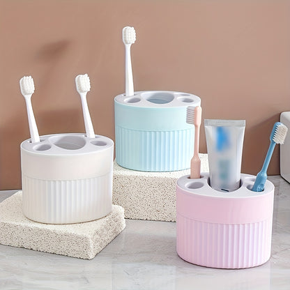 4 Slot Toothbrush Holder Bathroom Organizer with Drainage Toothpaste Stand