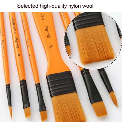 10 in 1 Watercolor Paint Brushes Artist Paint Brush Set with Nylon Bristles Wooden Handles and Storage Bag