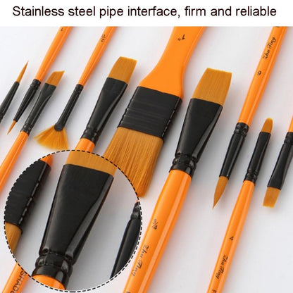10 in 1 Watercolor Paint Brushes Artist Paint Brush Set with Nylon Bristles Wooden Handles and Storage Bag