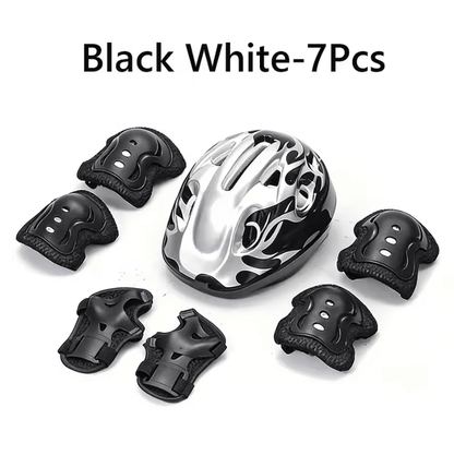 Kids Skating Protective Gear Set with Adjustable Helmet, Kids Knee and Elbow Pads, and Wrist Guards