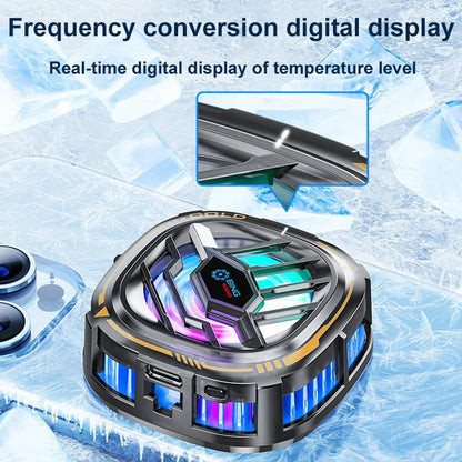 X76 Magnetic Phone Cooler Semiconductor Phone Cooling Fan with Digital Display RGB Lights