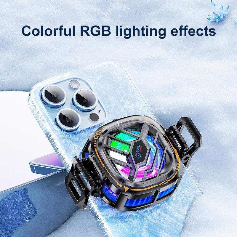 X76 Magnetic Phone Cooler Semiconductor Phone Cooling Fan with Digital Display RGB Lights
